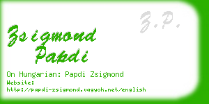 zsigmond papdi business card